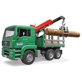 Bruder camion lemne MAN TGA cu macara de incarcare si 3 busteni
